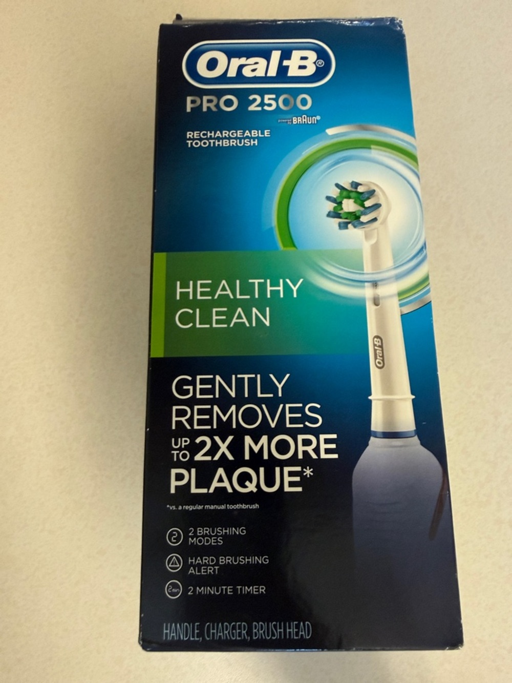 NEW! Oral‑B Pro 2500 Rechargeable Electric Toothbrush - White/Blue